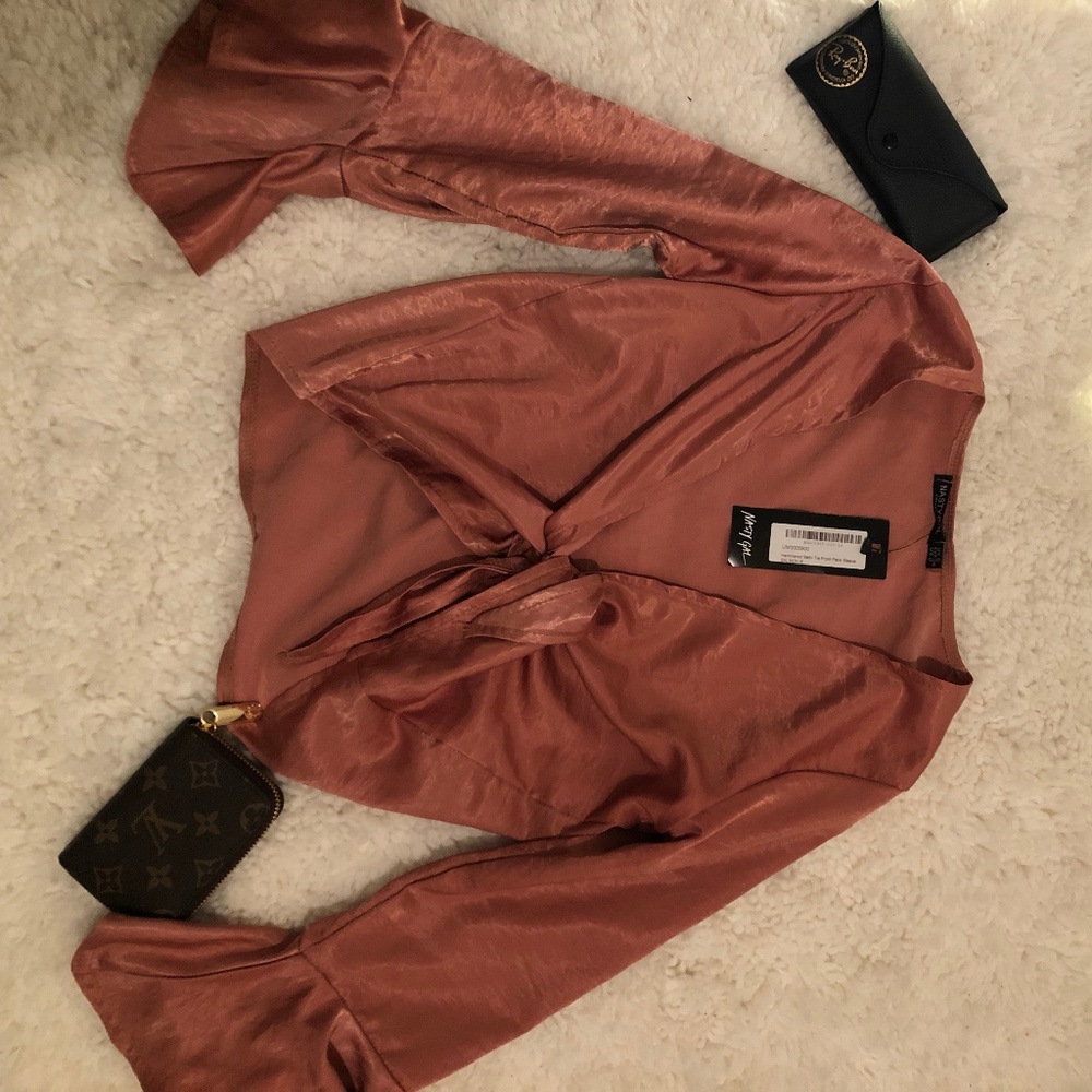 Please Be Shine Satin Crop Top